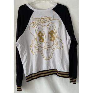 Disney Parks Exclusive Duck Tales Scrooge McDuck Sweatshirt XXL 2X Gold Sparkle
